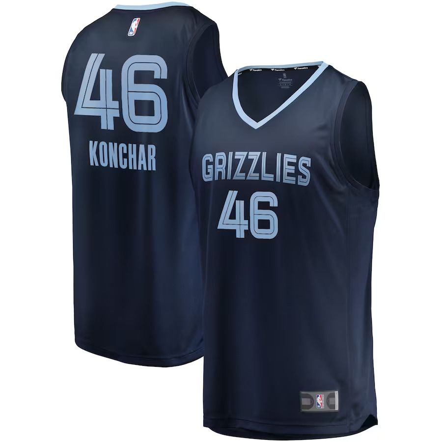 Men Memphis Grizzlies #46 John Konchar Fanatics Branded Navy Fast Break Replica NBA Jersey